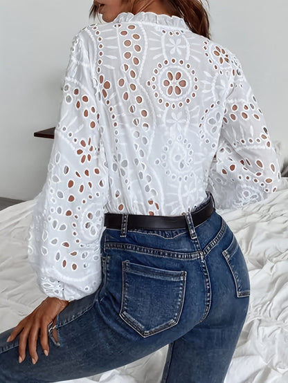 Rose | Geborduurde blouse
