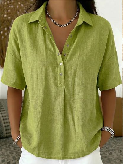 Melina™ | Blouse met kraag en V-hals