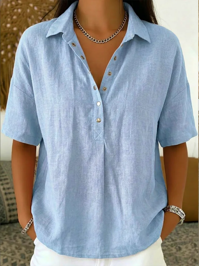 Melina™ | Blouse met kraag en V-hals