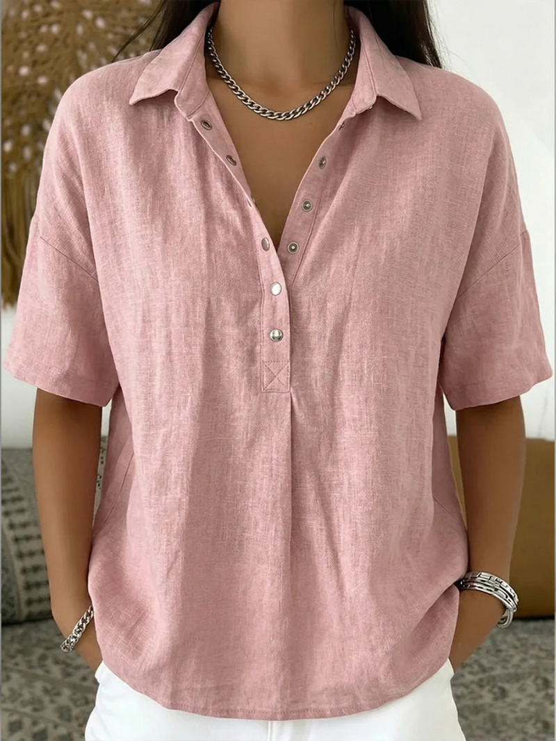 Melina™ | Blouse met kraag en V-hals