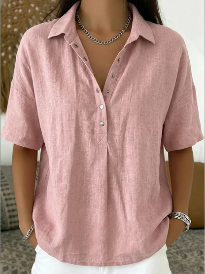 Melina™ | Blouse met kraag en V-hals