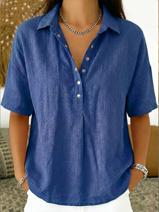 Melina™ | Blouse met kraag en V-hals