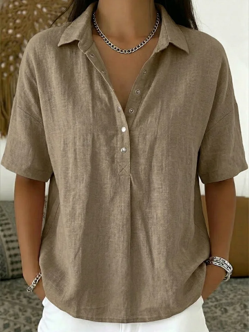 Melina™ | Blouse met kraag en V-hals