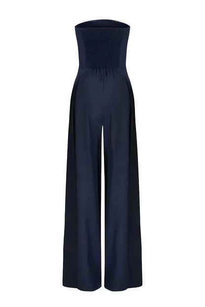 Serelle™ | Strapless jumpsuit met wijde pijpen