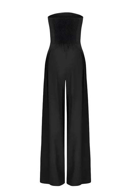Serelle™ | Strapless jumpsuit met wijde pijpen