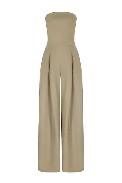 Serelle™ | Strapless jumpsuit met wijde pijpen