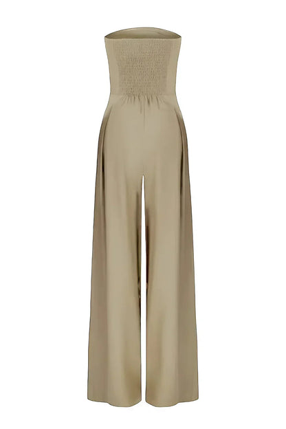 Serelle™ | Strapless jumpsuit met wijde pijpen