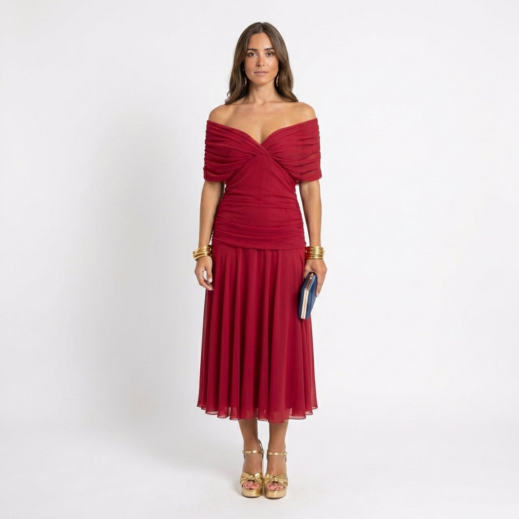 Valeriane™ | Elegante off-shoulder jurk