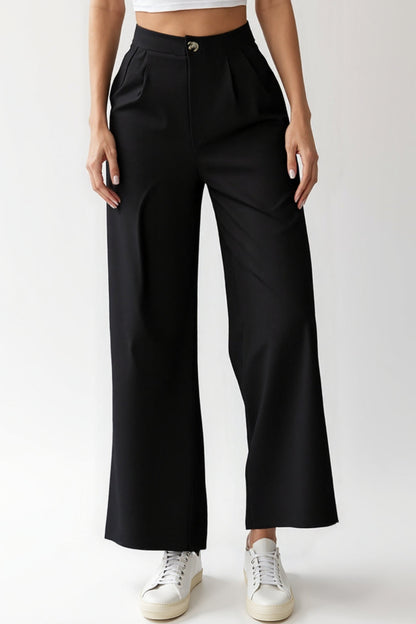 Lia | Zwarte straight-leg broek