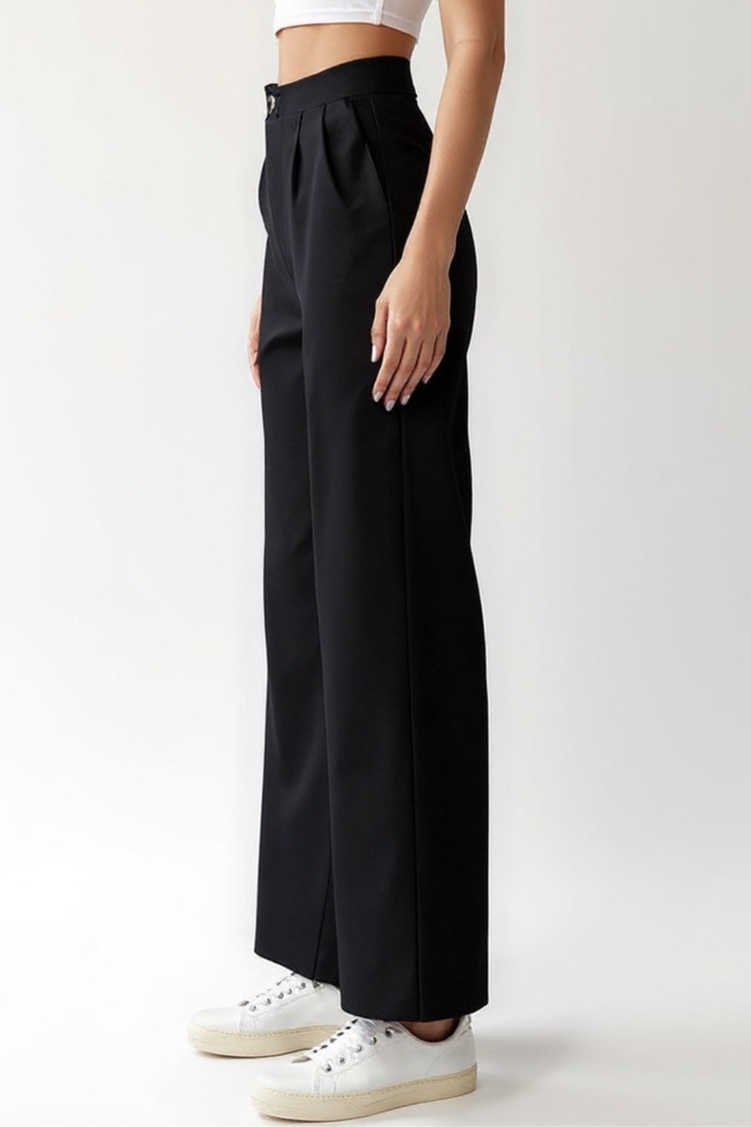 Lia | Zwarte straight-leg broek