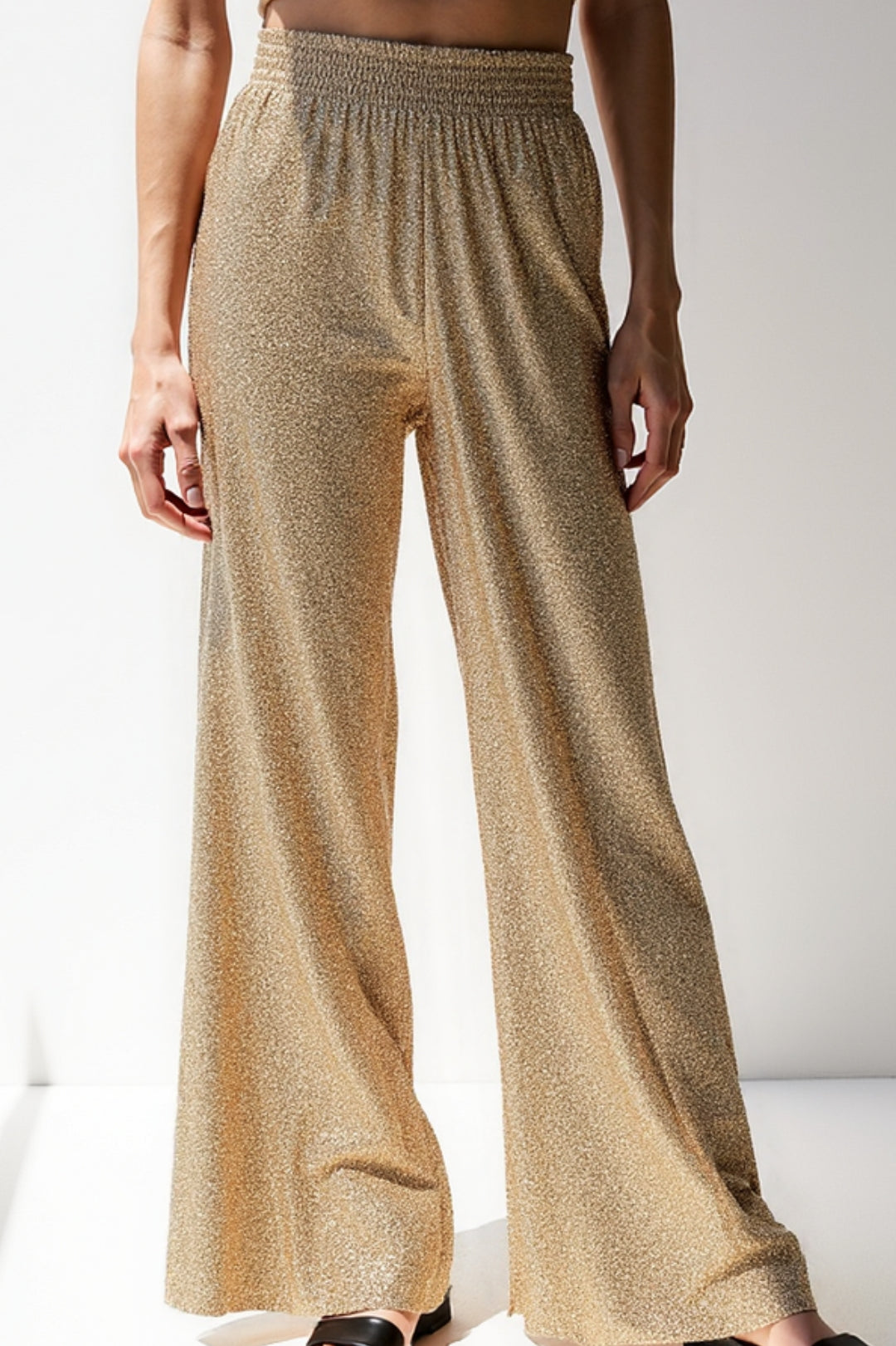 Joy | Flared broek met metallic glitter