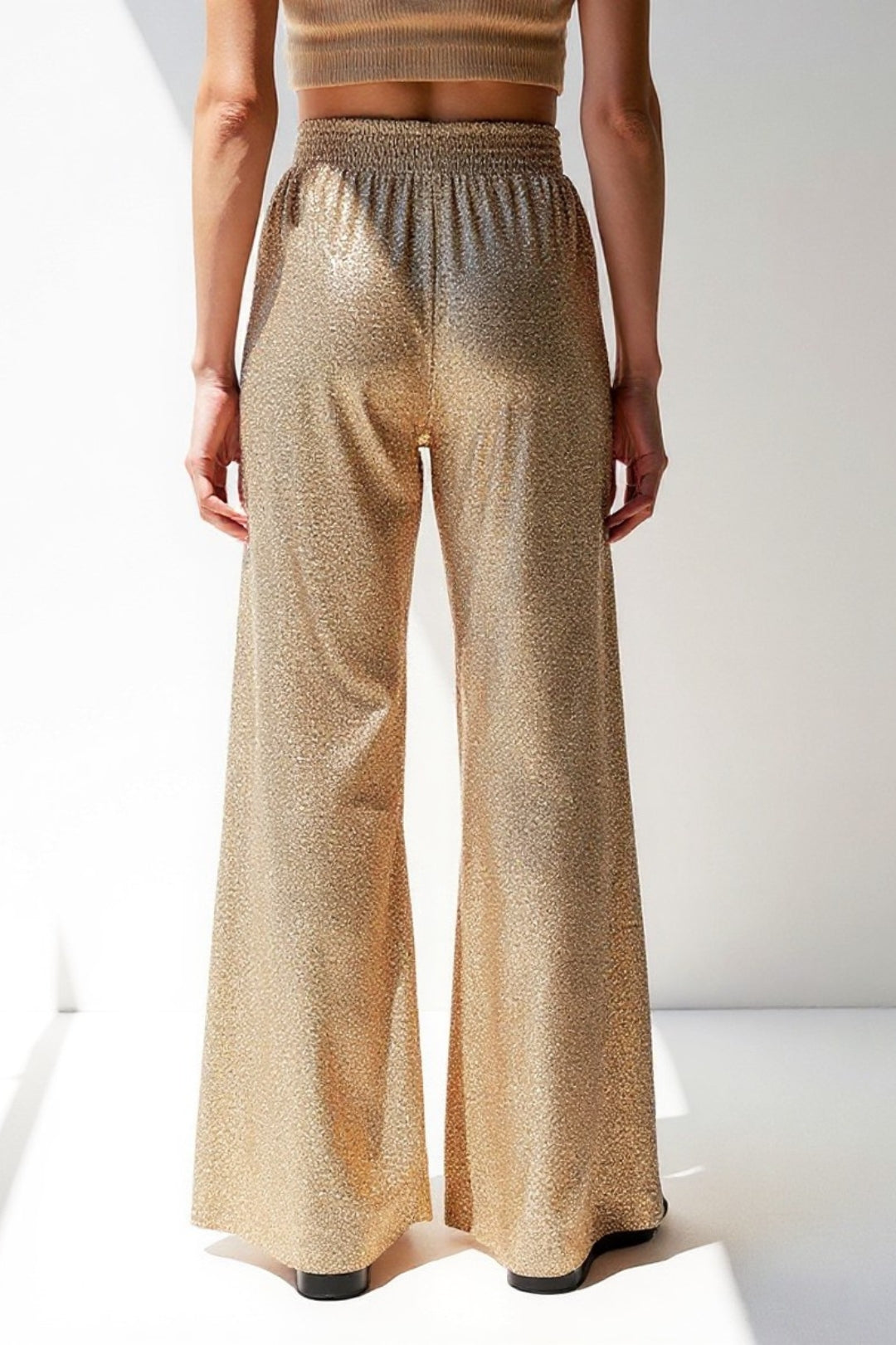 Joy | Flared broek met metallic glitter