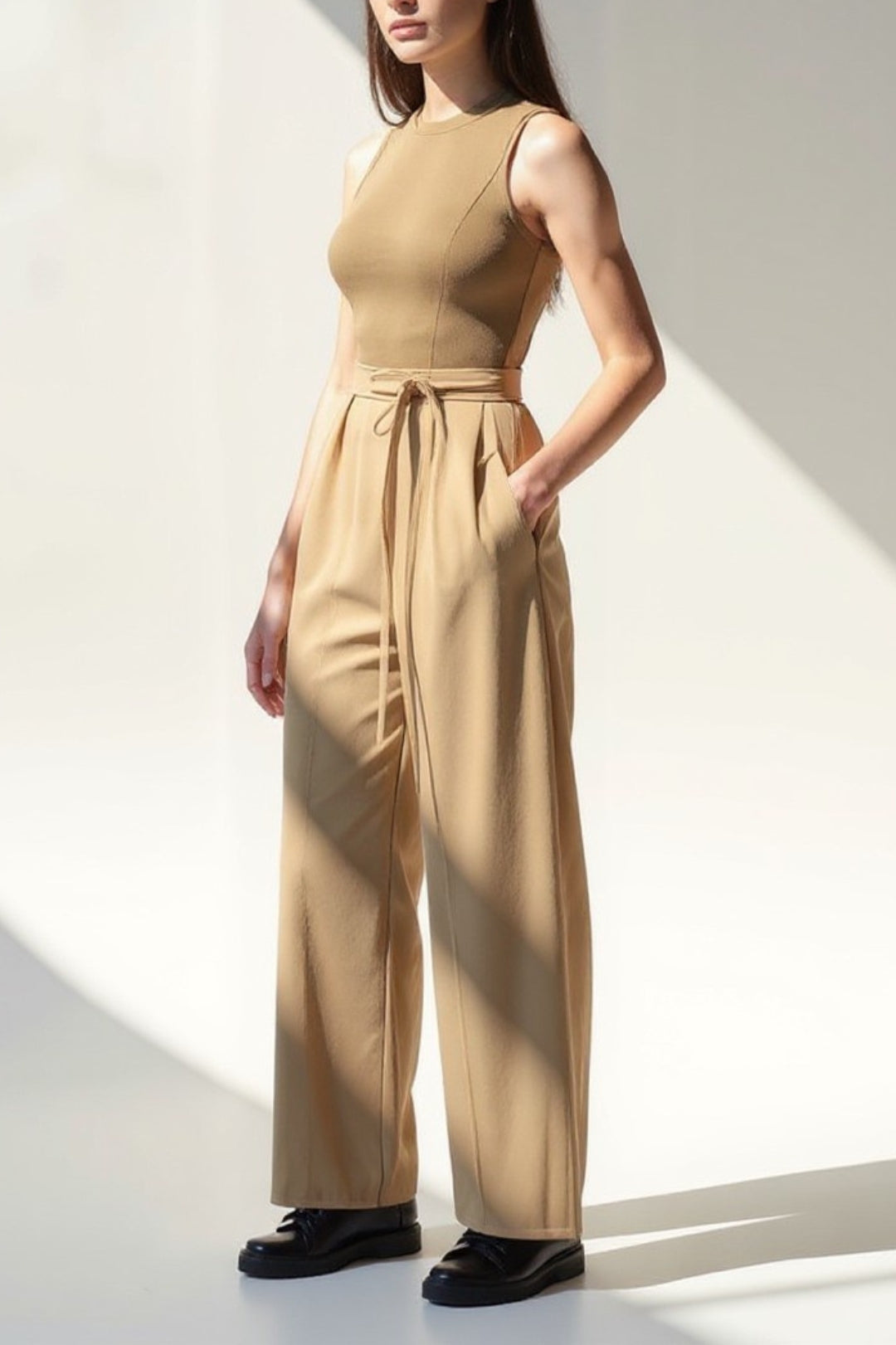 Liv | Elegante broek met hoge taille en riem