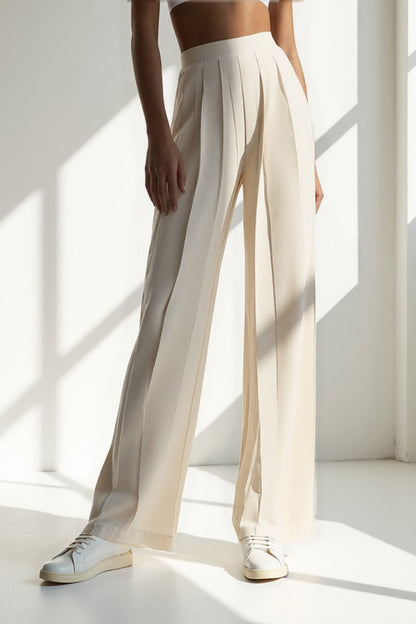 Camila | palazzo-broek met verticale plooien