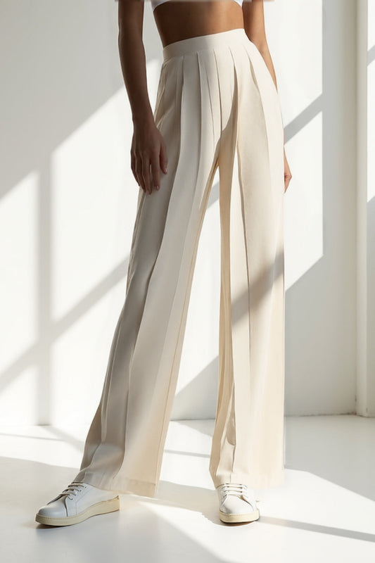 Camila | palazzo-broek met verticale plooien