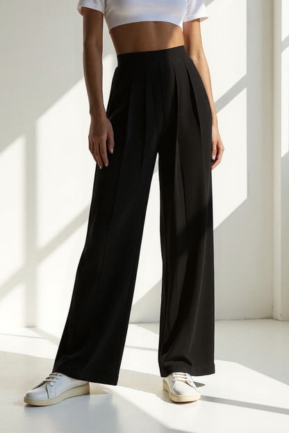 Camila | palazzo-broek met verticale plooien