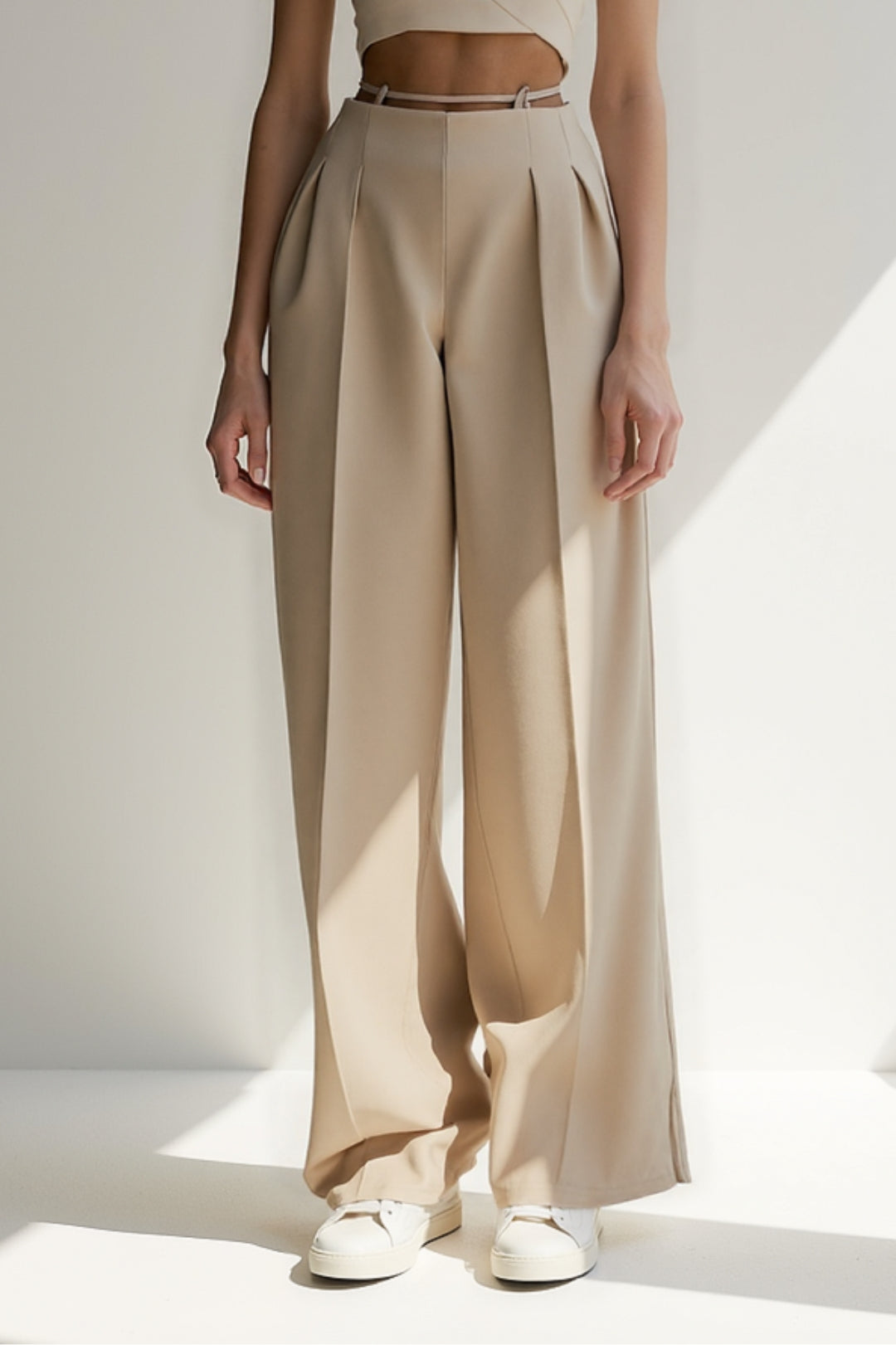Rosa | Palazzo-broek met dunne riem