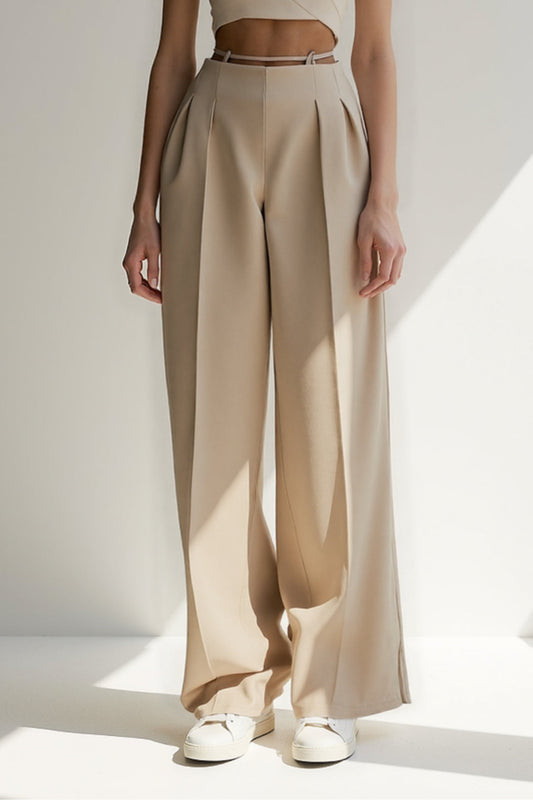 Rosa | Palazzo-broek met dunne riem