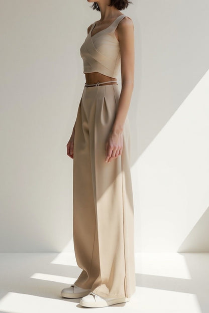 Rosa | Palazzo-broek met dunne riem
