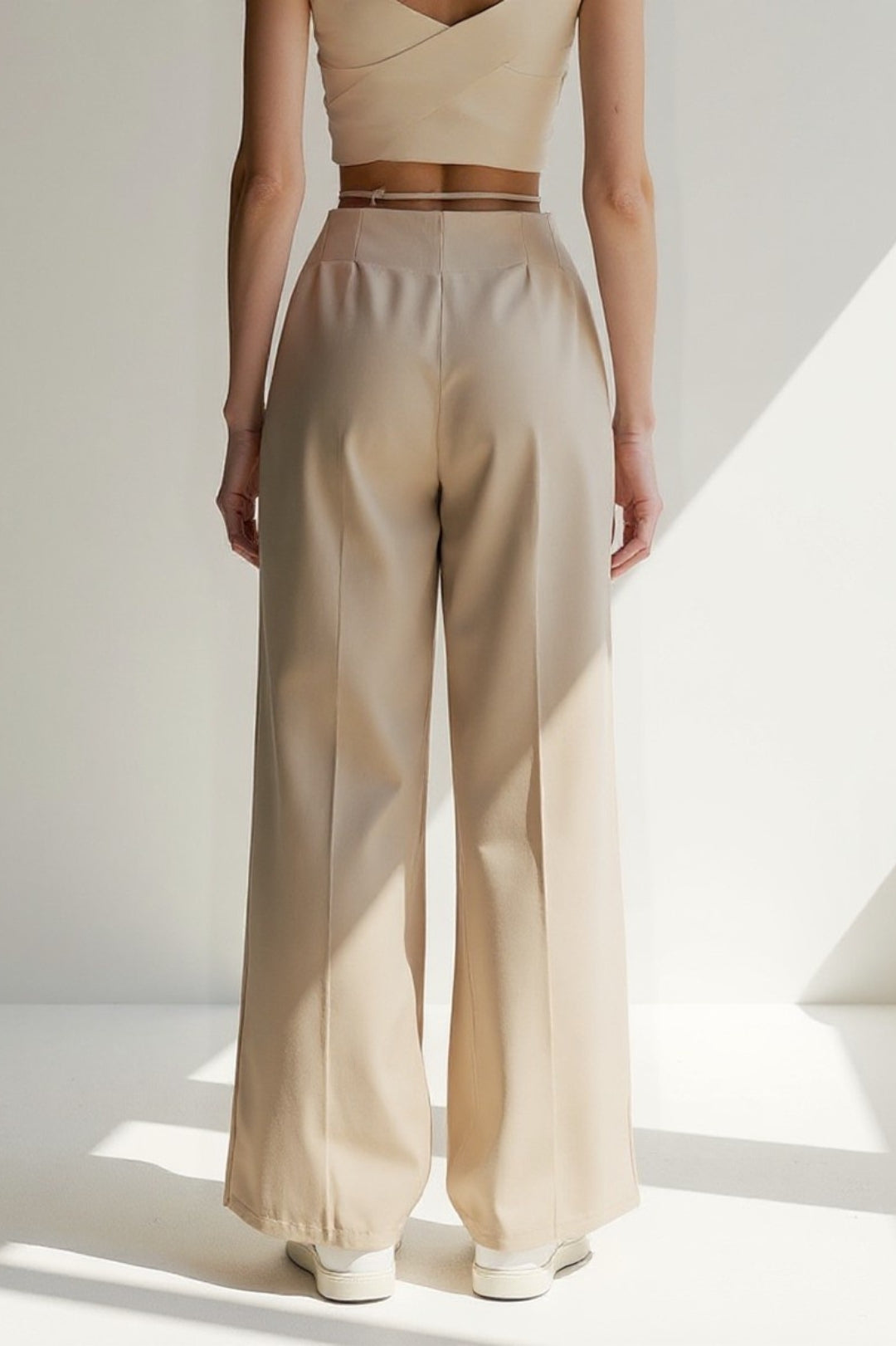 Rosa | Palazzo-broek met dunne riem
