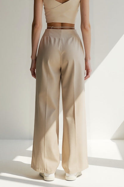 Rosa | Palazzo-broek met dunne riem