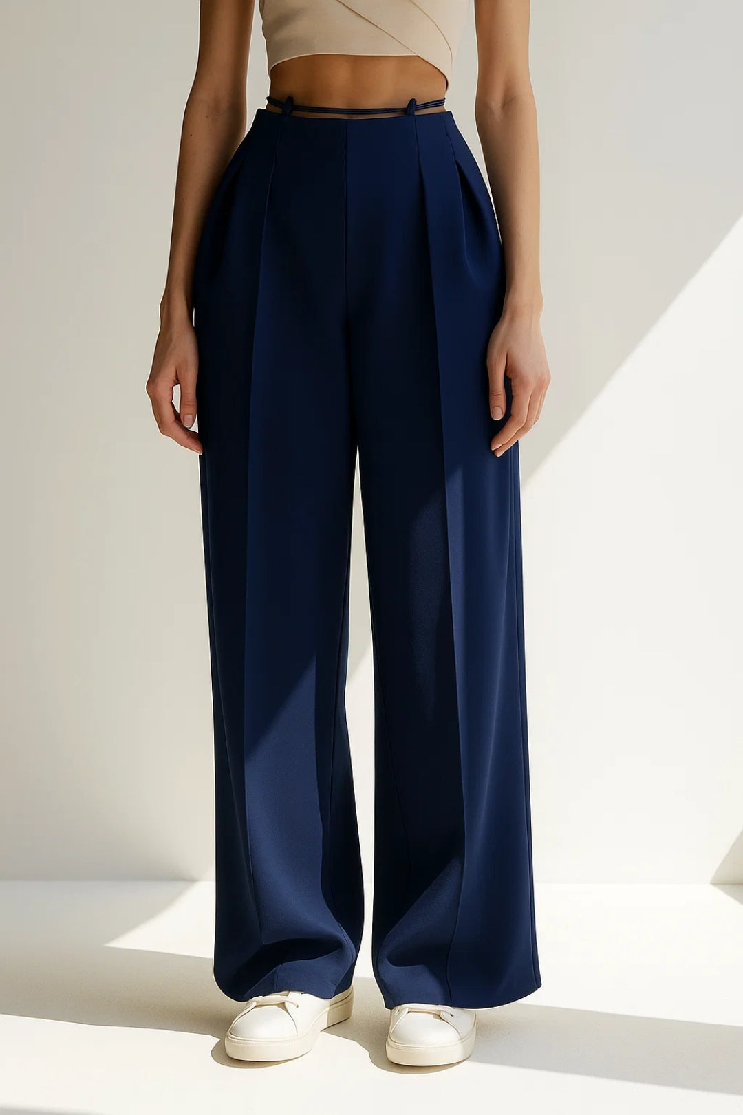 Rosa | Palazzo-broek met dunne riem