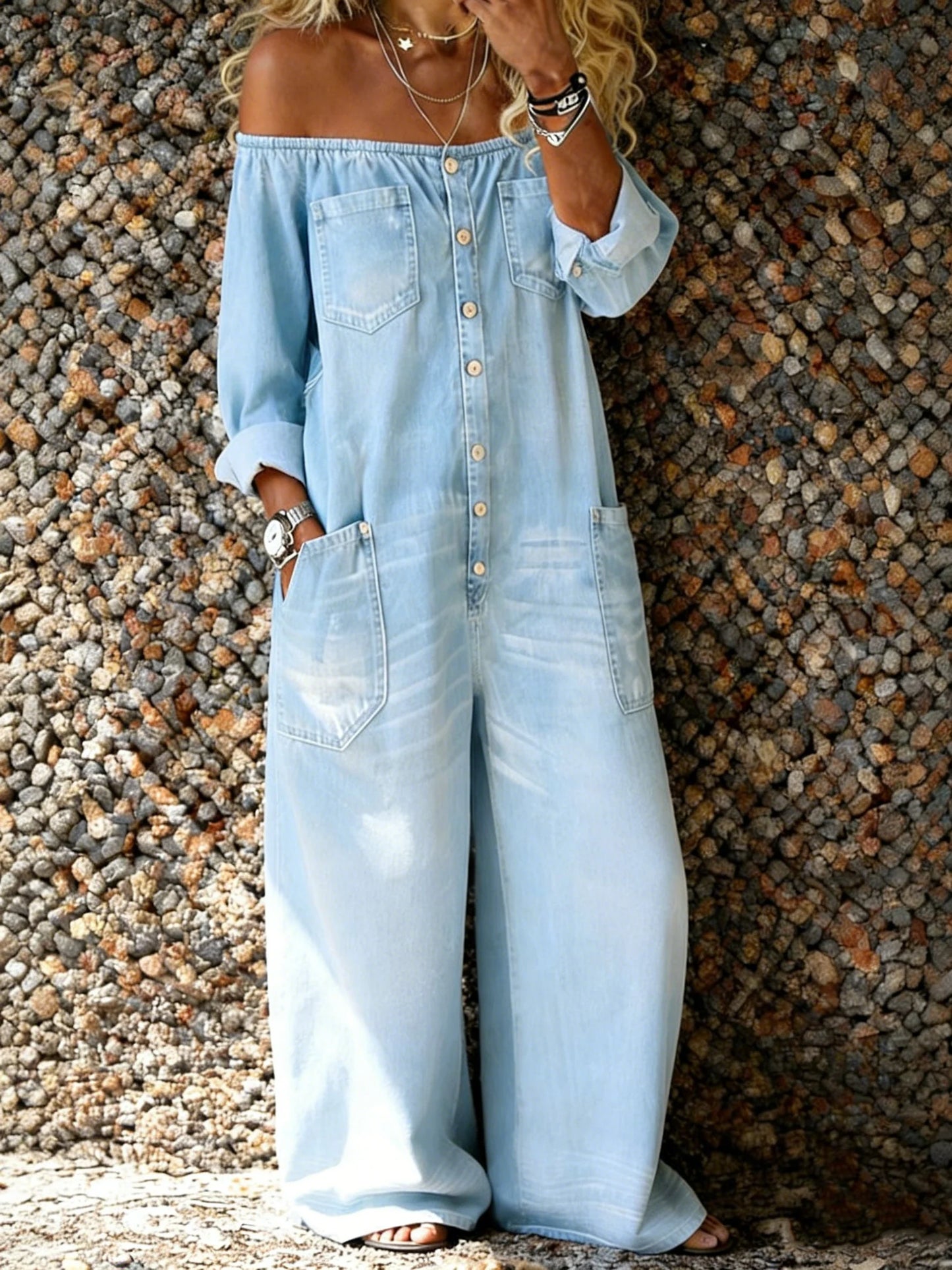 Léana™ | Denim jumpsuit