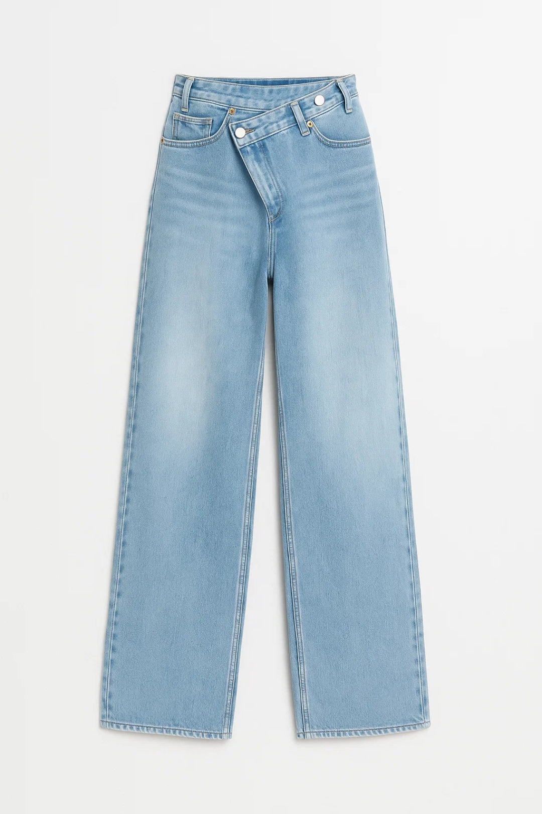 Lena | Jeans met wijde pijpen en asymmetrische sluiting