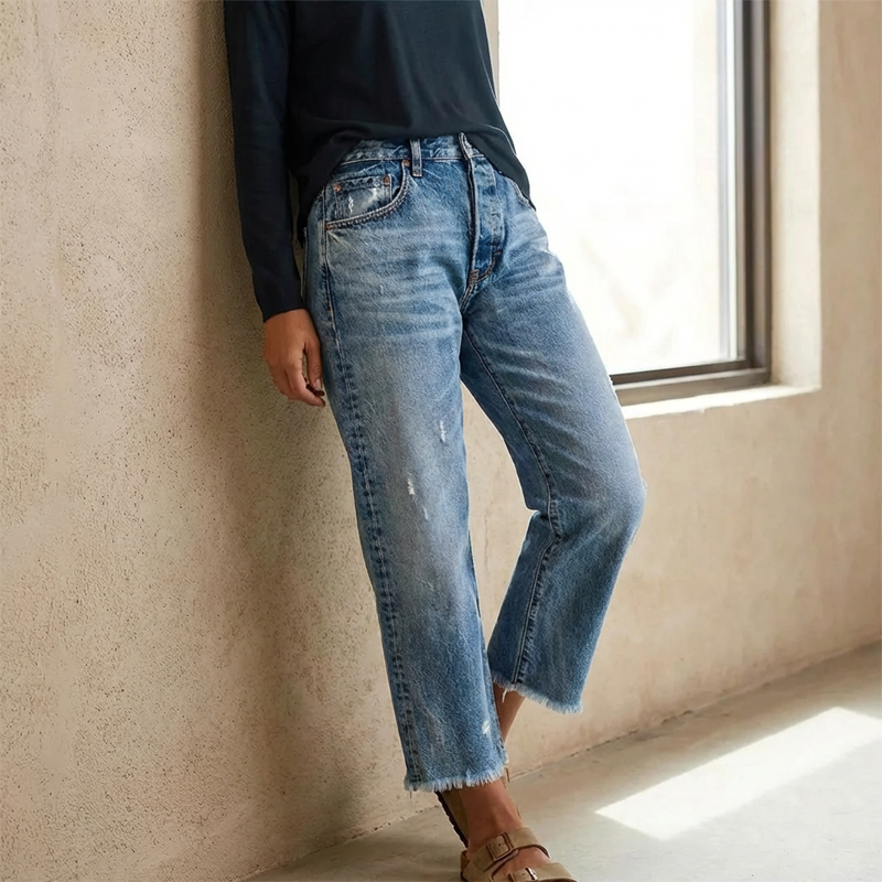 Marvelle™ | Cropped straight leg jeans