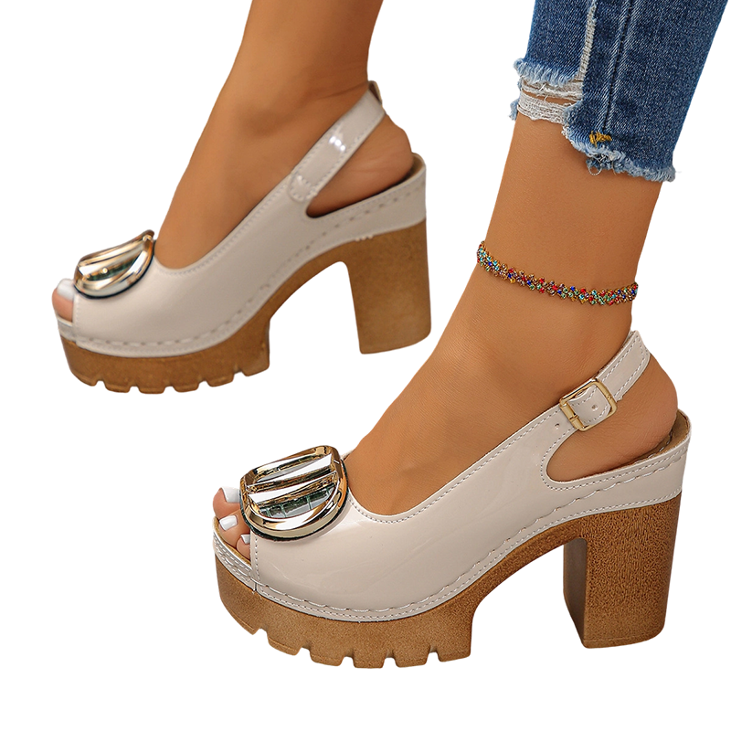 Aurélisse™ |Stijlvolle blokhakken met peeptoe